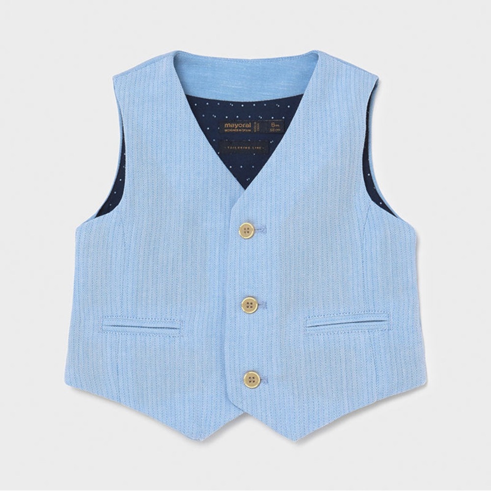 Size 24 months Mayoral Light Blue Kids Vest with Buttons